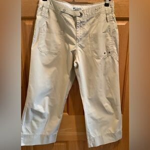 Columbia Women’s Cotton Tan Lightweight Cropped Utility Pocket Pants Size 10